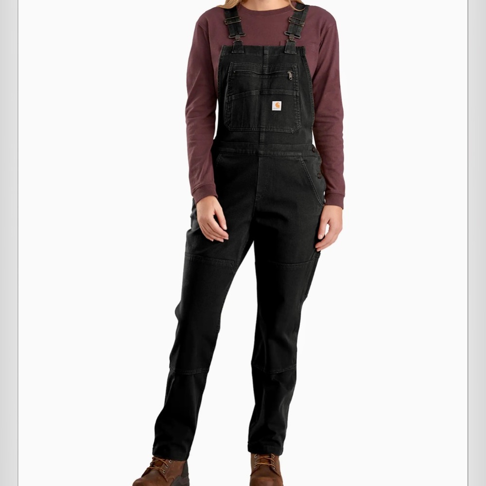 NWT Carhartt Rugged Flex Twill Bib Overall, Large, Black